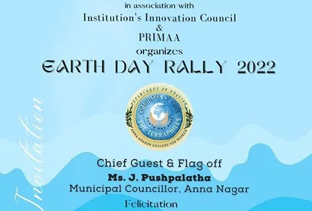 Newspaper clipping: Earth Day Rally 2022, flagged off by Councillor J. Pushpalatha